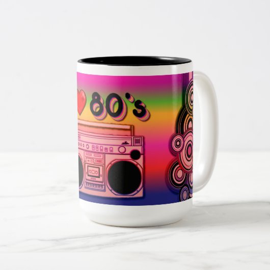 Boombox 80's Retro Coffee Mok 2 (Voorkant rechts)