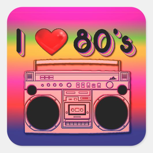 Boombox 80's Retro Stickers (Voorkant)