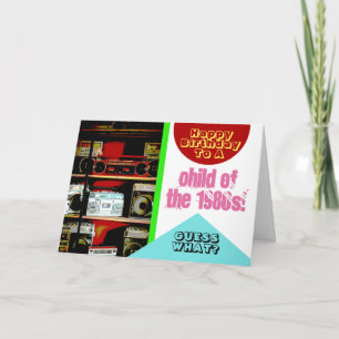 Boombox Boom Box Child 1980s 80 Fun Birthday Kaart