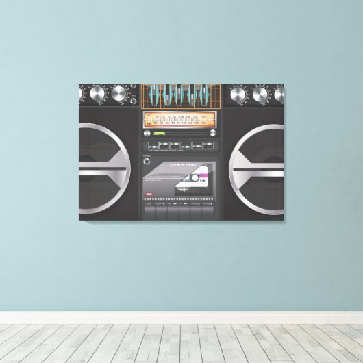 Boombox Ghetto Blaster Canvas Afdruk (Insitu (Houten vloer))