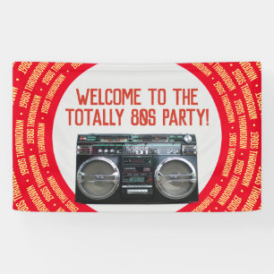 Boombox jaren tachtig spandoek