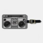 Boombox Radio Grafisch Bagagelabel (Voorkant horizontaal)