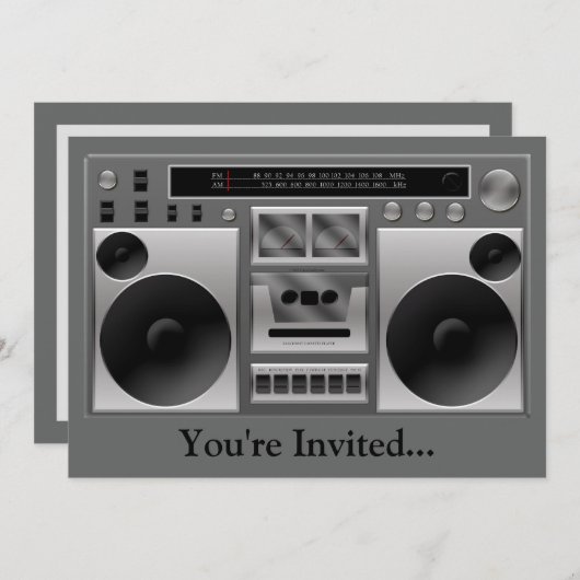 Boombox Radio Grafisch Kaart (Voorkant / Achterkant)