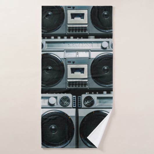 Boombox radio vintage (Serviette de bain)