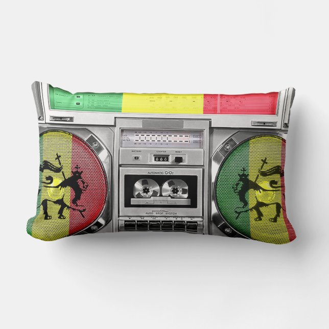 boombox reggae kussen (Voorkant)