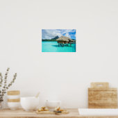 Boombungalow, druk op Bora Bora poster (Keuken)