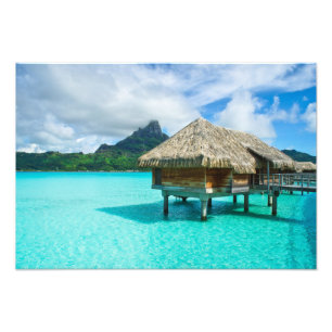 Boombungalow, foto-afdruk Bora Bora Foto Afdruk