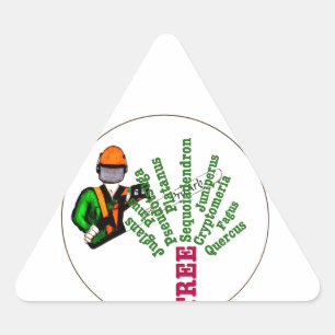 Boomchirurg Arborist op het werk cadeau Chainzaag Driehoek Sticker