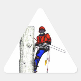Boomchirurg Arborist op het werk cadeau Chainzaag Driehoek Sticker