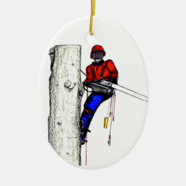 Boomchirurg Arborist op het werk cadeau Chainzaag Keramisch Ornament