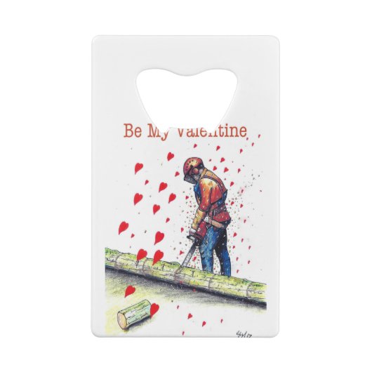 Boomchirurg Arborist Valentijn Card Kredietkaart Flessenopener (Achterkant)