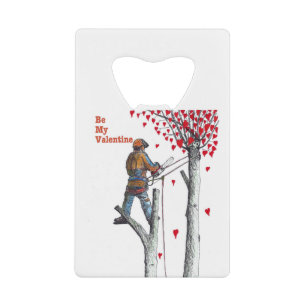 Boomchirurg Arborist Valentijn Card Kredietkaart Flessenopener