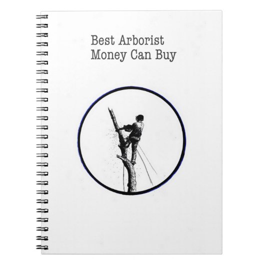 Boomchirurg in de boorgansoren notitieboek (Voorkant)
