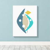 Boomerang Arc Mid Century 11 "x 14" gewikkeld doek Canvas Afdruk (Insitu (Houten vloer))