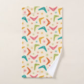 Boomerang du milieu du siècle avec Starbursts rétr (Serviette à main)
