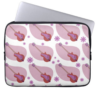 Boomerang Pink Guitars Retro Fun Patroonontwerp Laptop Sleeve