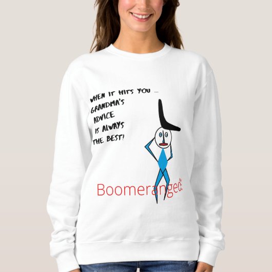 Boomeranged, zijnde een basisch Sweatshirt voor de (Voorkant)