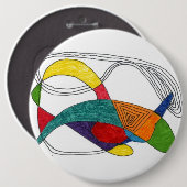 "Boomerangs" Abstracte Art Button (Voorkant /achterkant)