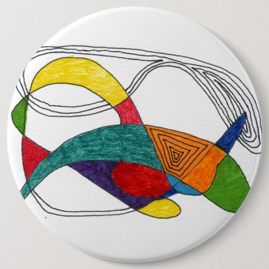 "Boomerangs" Abstracte Art Button (Voorkant)