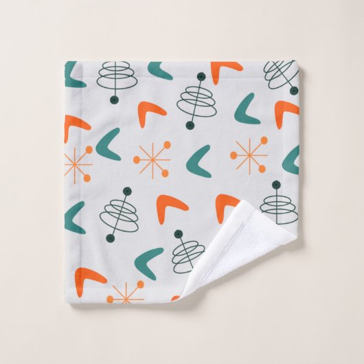 Boomerangs atomiques modernes du milieu du siècle (Gant de toilette)