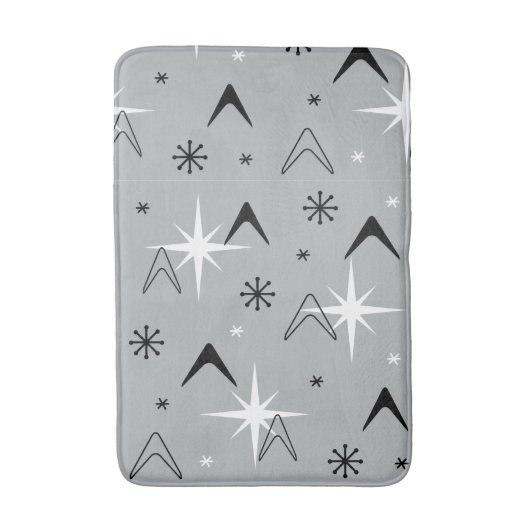  Boomerangs en Stars Grey uit de jaren vijftig Badmat (Voorkant Verticaal)
