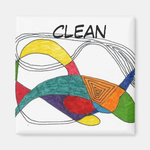 "Boomerangs" Lave-vaisselle Abstrait Magnet d'état
