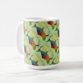 "Boomerangs on Green Tiled" Résumé Conception Mug (Devant gauche)
