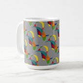 "Boomerangs on Grey Tiled" Abstract Design Mug (Devant gauche)