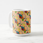 "Boomerangs on Orange Tiled" Abstract Design Mug (Devant gauche)
