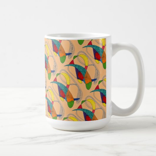 "Boomerangs on Orange Tiled" Abstract Design Mug (Droite)