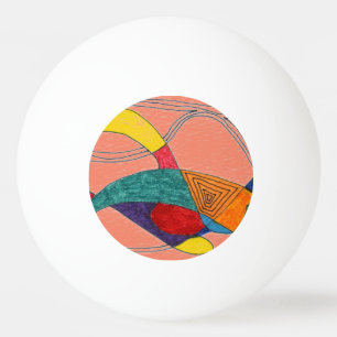 "Boomerangs on Pink" Abstracte Ping Pong Ball