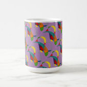 "Boomerangs on Purple Tiled" Abstract Design Mug (Centre)