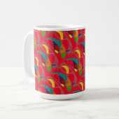 "Boomerangs on Red Tiled" Abstract Design Mug (Devant gauche)