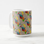 "Boomerangs on Tan Tiled" Abstract Design Mug (Devant gauche)