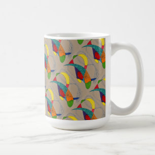 "Boomerangs on Tan Tiled" Abstract Design Mug