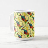 "Boomerangs on Yellow Tiled" Abstract Design Mug (Devant gauche)