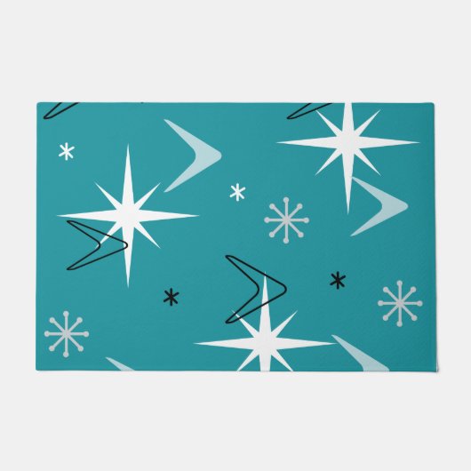 Boomerangs Stars Blauwgroen uit 1950 Deurmat (Voorkant)