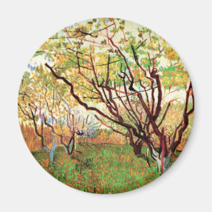 Boomgaard in bloei door Vincent van Gogh Magneet