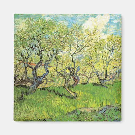 Boomgaard in bloei door Vincent van Gogh Magneet (Voorkant)