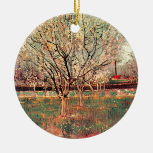 Boomgaard in bloei, pruimenbomen door Vincent van Keramisch Ornament