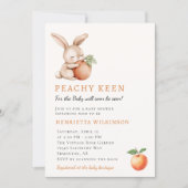 Boomgaard Thema konijn Peach Baby Shower Kaart (Voorkant)