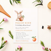 Boomgaard Thema konijn Peach Baby Shower Kaart