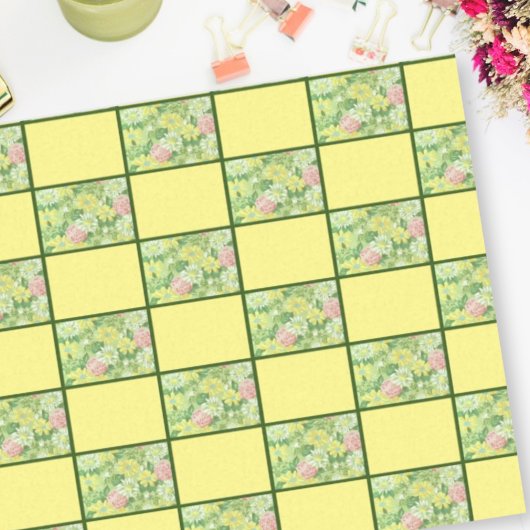 boomgaard van Retro Middeleeuwen op geel Tissuepapier