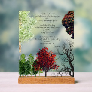 Boomgedicht Joyce Kilmer Acryl Teken Bord