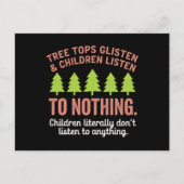 Boomglinstering en kinderen luisteren naar niets t feestdagenkaart (Voorkant)