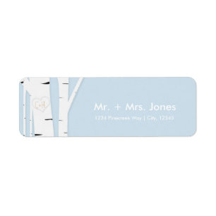 Boomhart Labels van berkenhout Icy Blue