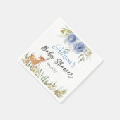 Boomherten groene baby shower blauwe florale bloem servet (Hoek)