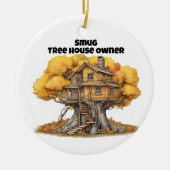 Boomhuis in Aspen Tree Keramisch Ornament (Voorkant)