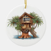 Boomhuis in palmboom keramisch ornament (Voorkant)