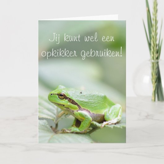 Boomkikker met de tekst "Opkikker" Kaart (Voorkant)
